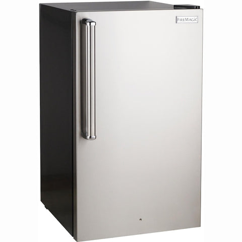 Fire Magic 20-Inch 4.0 Cu. Ft. Premium Left Hinge Compact Refrigerator - Stainless Steel Door / Black Cabinet - 3598-DL