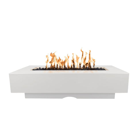 Del Mar 48 Inch Match Light Rectangular GFRC Concrete Natural Gas Fire Pit in Limestone By The Outdoor Plus