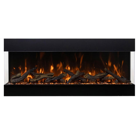 Amantii Tru View Bespoke 85-Inch Built-In Indoor/Outdoor WiFi Enabled, Bluetooth Capable Three Sided Electric Fireplace W/ 20-Inch Tall Glass Viewing - TRV-85-BESPOKE