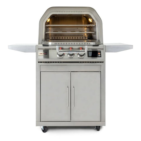 Blaze 26-Inch Stainless Steel Gas Outdoor Pizza Oven with Rotisserie on Cart