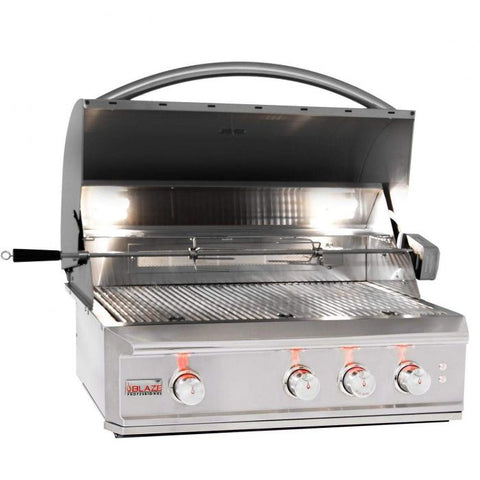 Blaze BLZ-3PRO Professional Built-In Gas Grill with Rear Infrared Burner, 34-inch