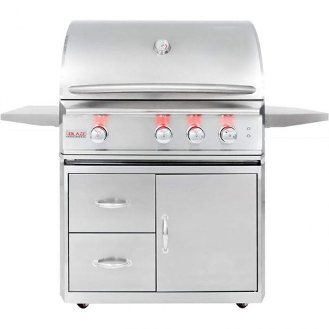 Blaze BLZ-3PRO Professional Freestanding Gas Grill with Rear Infrared Burner, 34-inch