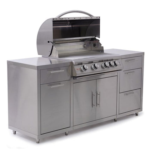 Blaze Freestanding Gas Grill with Lights on Island, 32-Inch