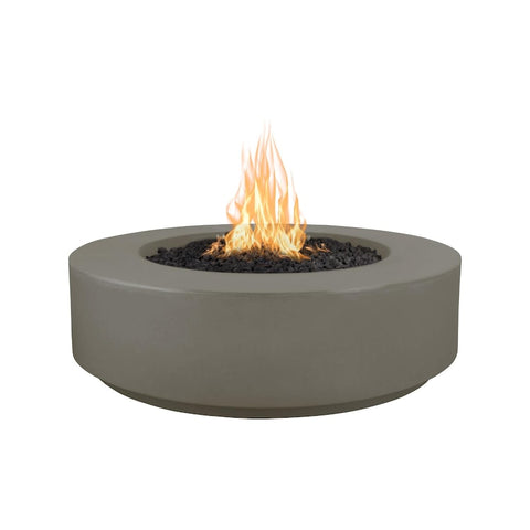 Florence 42 Inch Match Light Round GFRC Concrete Propane Fire Pit in Ash By The Outdoor Plus