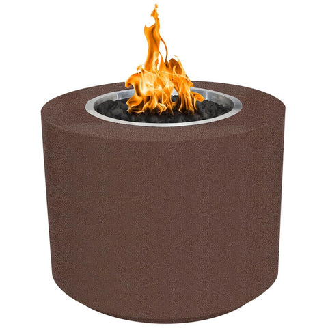 Beverly 30 Inch Match Light Round Powder Coated Steel Propane Fire Pit in Copper By The Outdoor Plus