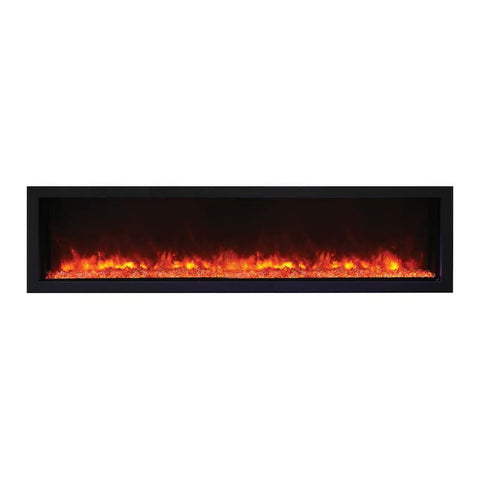 Remii by Amantii Panorama Extra Slim 65-Inch Smart Built-In Electric Fireplace with Black Steel Surround - Indoor/Outdoor - 102765-XS