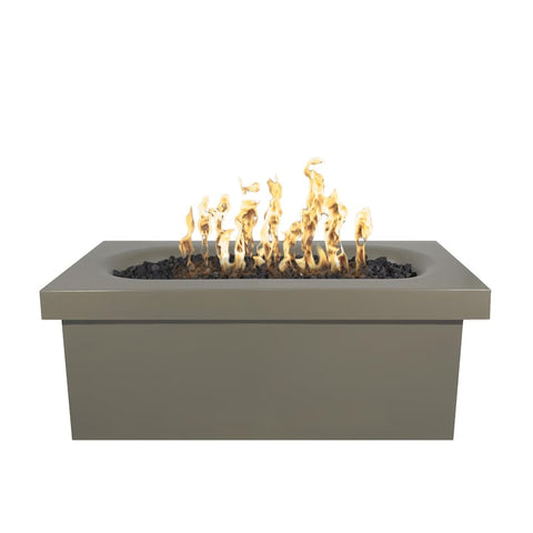 Ramona 60 Inch Match Light Rectangular GFRC Concrete Propane Fire Pit Table in Ash By The Outdoor Plus