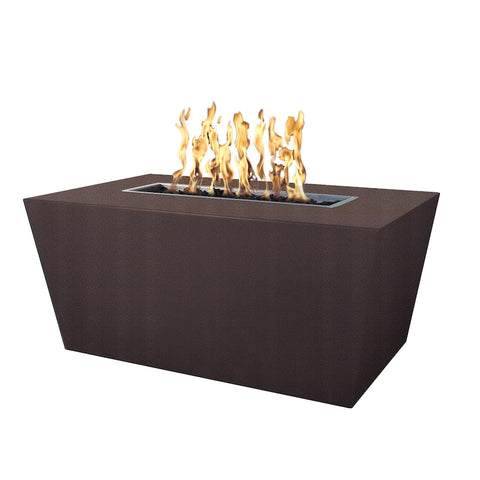 Mesa 48 Inch Match Light Rectangular Powder Coated Steel Propane Fire Pit in Copper By The Outdoor Plus