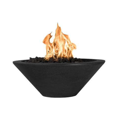 Cazo 24 Inch Match Light Round GFRC Concrete Natural Gas Fire Bowl in Black By The Outdoor Plus