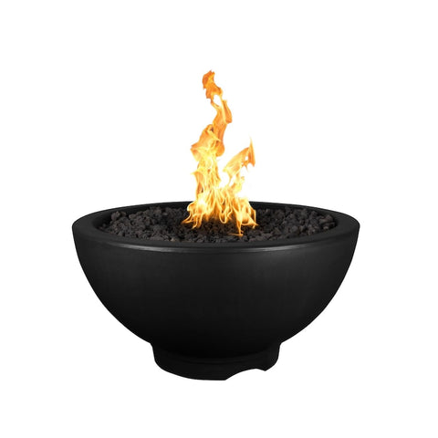Sonoma 38 Inch Match Light Round GFRC Concrete Propane Fire Pit in Black By The Outdoor Plus
