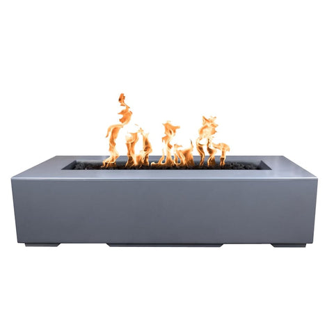 Regal 48 Inch Match Light Rectangular GFRC Concrete Propane Fire Pit in Gray By The Outdoor Plus