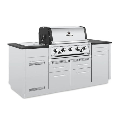 Broil King Imperial S 590i 5-Burner Gas Grill Center With Rotisserie & Side Burner - Stainless Steel
