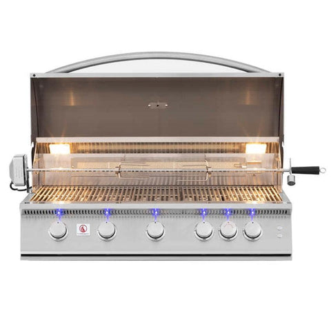 Summerset Sizzler Pro 40-Inch 5-Burner Built-In Natural Gas Grill With Rear Infrared Burner - SIZPRO40-NG