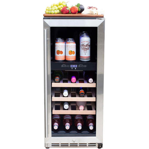 Summerset 15-Inch Outdoor Rated Dual Zone Wine Cooler - SSRFR-15WD