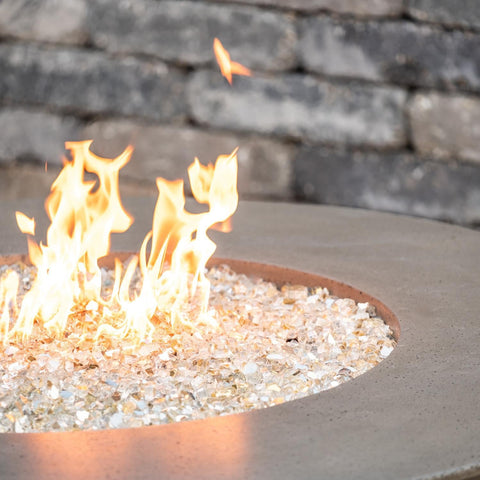 Versailles 54 Inch Round GFRC Concrete Propane Fire Pit Table in Smoke By American Fyre Designs
