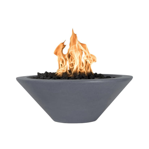 Cazo 24 Inch Match Light Round GFRC Concrete Natural Gas Fire Bowl in Gray By The Outdoor Plus