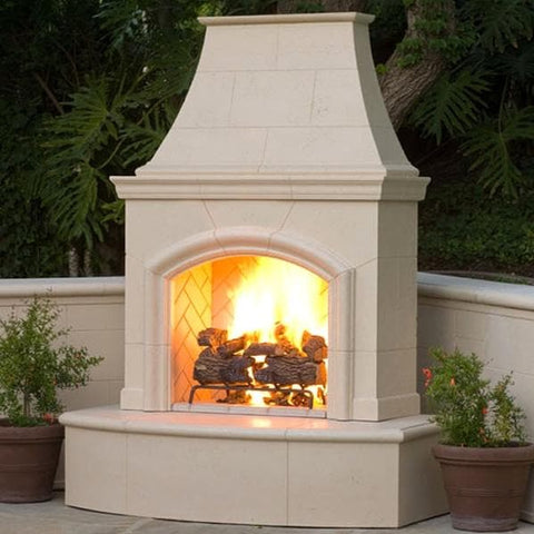 American Fyre Designs Phoenix 63-Inch Outdoor Natural Gas Fireplace - Cafe Blanco